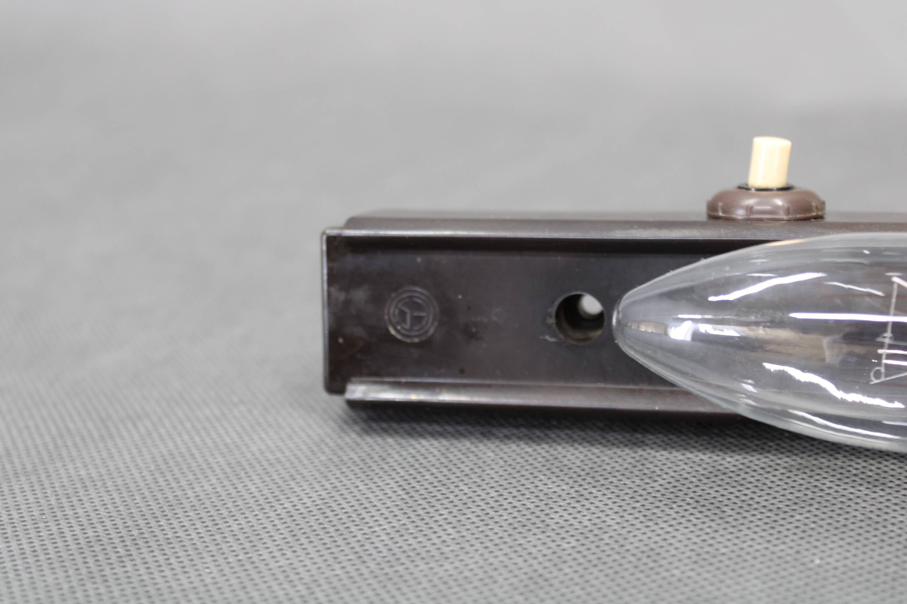 Czechoslovak Art Deco Bakelite Tubular Wall Light with Milk Glass, 1940s