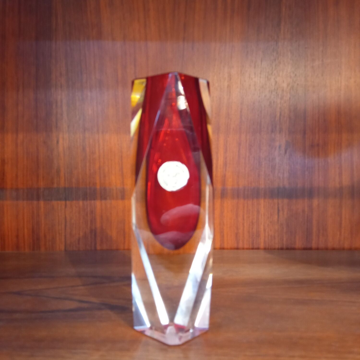 Red vase Flavio Poli Murano
