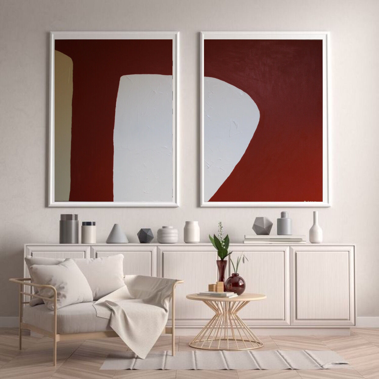 Set of two rusty canvases