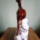 CHAMOIS animal statuette on a rock - enameled ceramic