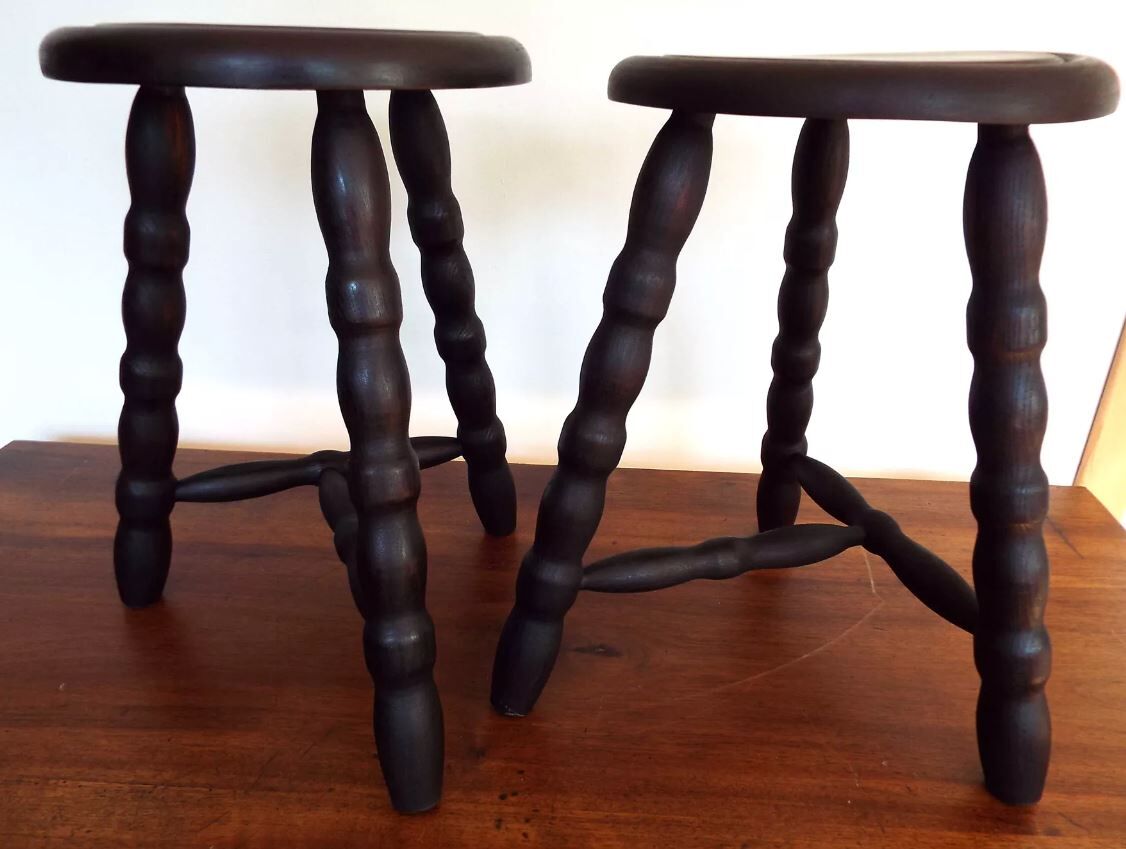 Pair of tripod stools