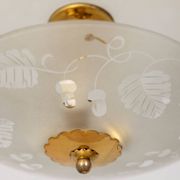 Lustre vintage années 40 en cristal décoré et laiton design italien