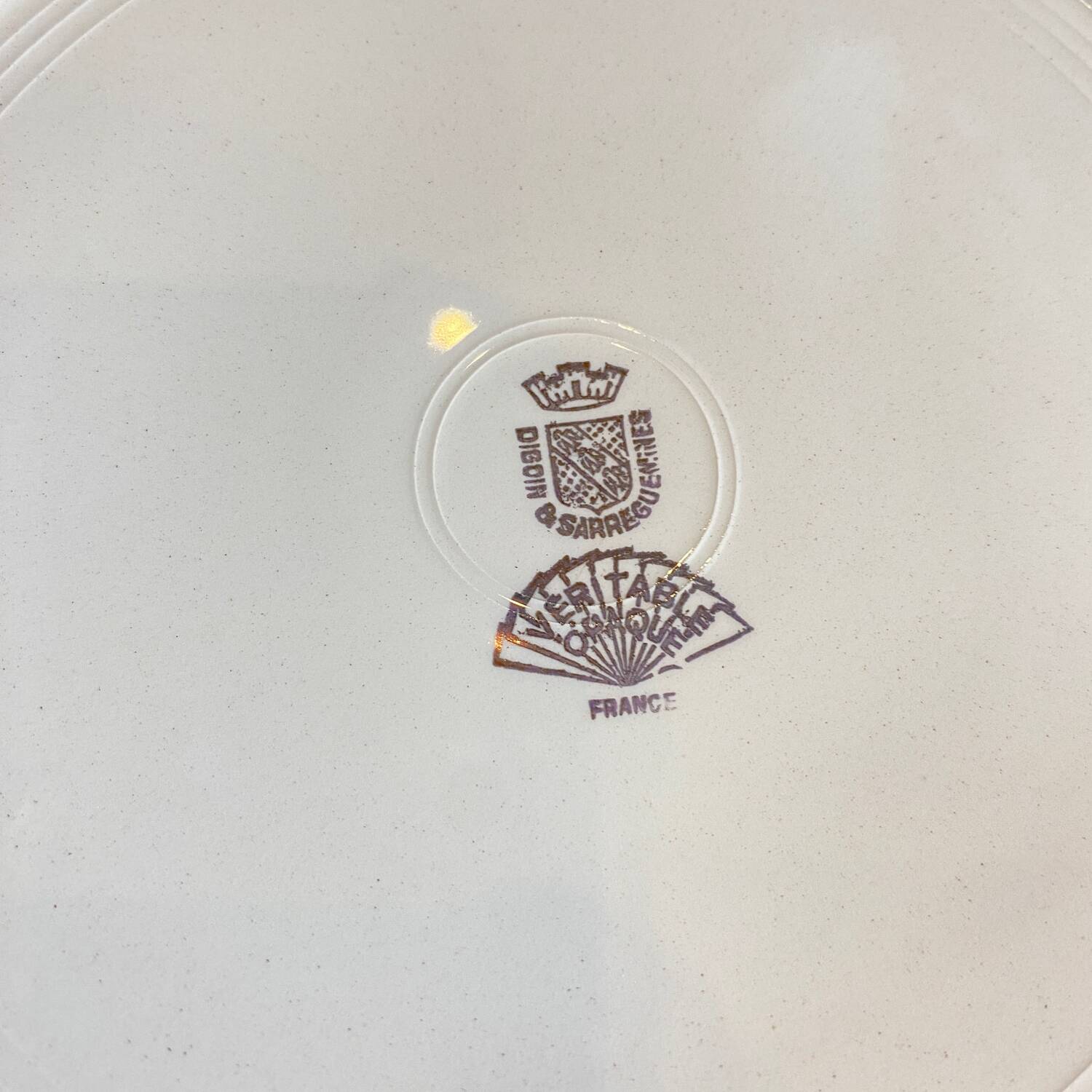 Lot de 12 assiettes porcelaine opaque Digoin et Sarreguemines