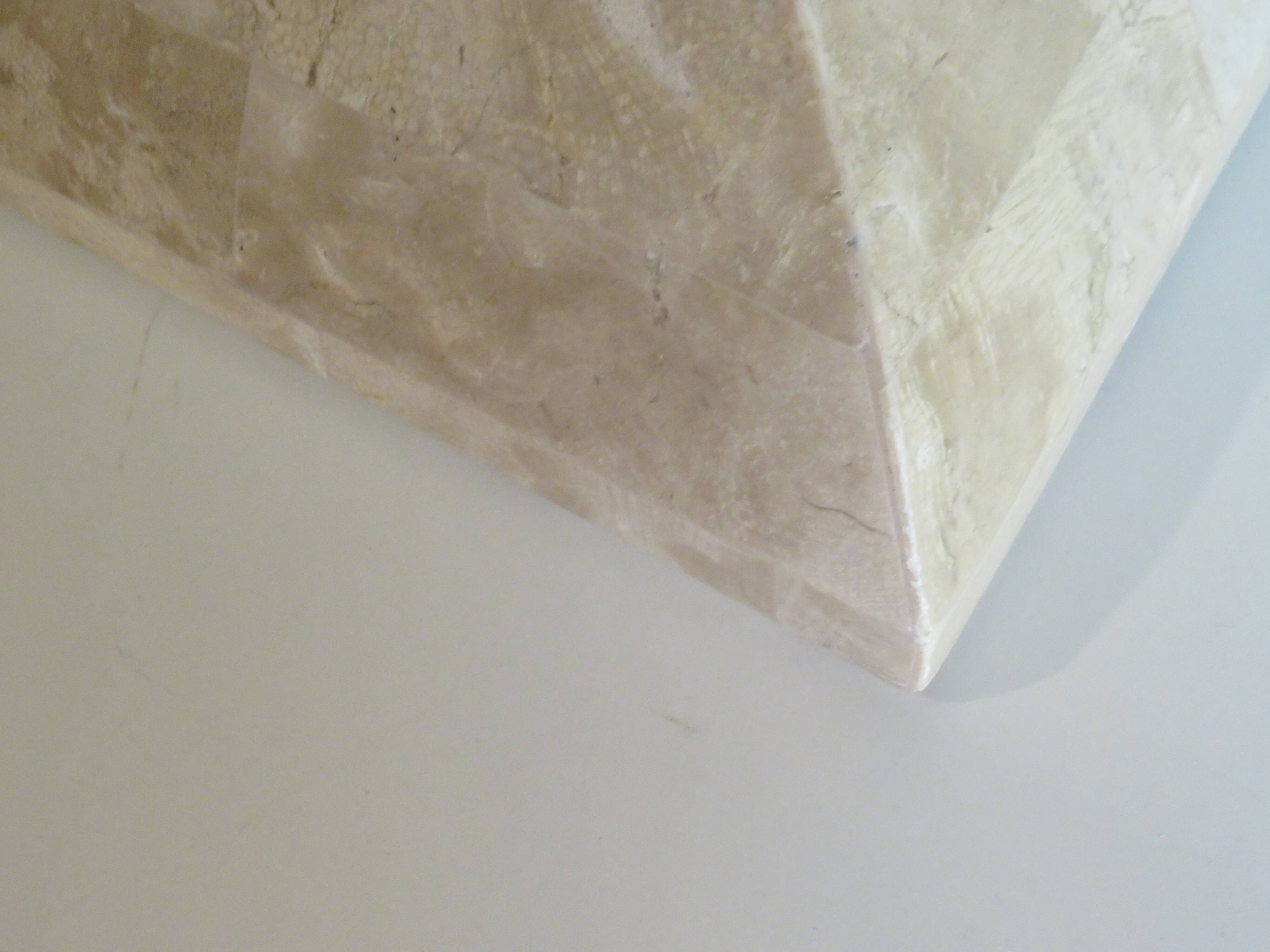 Column, Hollywood Regency style travertine pedestal, 1970s