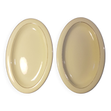 Lot de 2 raviers vert amande en porcelaine de Salins