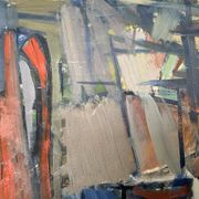 Vintage Modernists Oil Painting Still Life With Red Bottle, Signed Falck