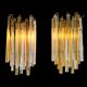 Pair of crystal sconces called "cascade" vintage murano by paolo venini