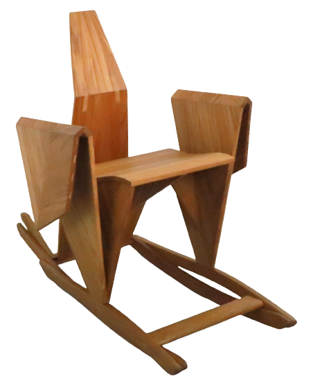Sculptural rocking chair origami bird