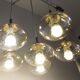 Light smoked glass water drop chandelier with 6 drops from the 1960s.
