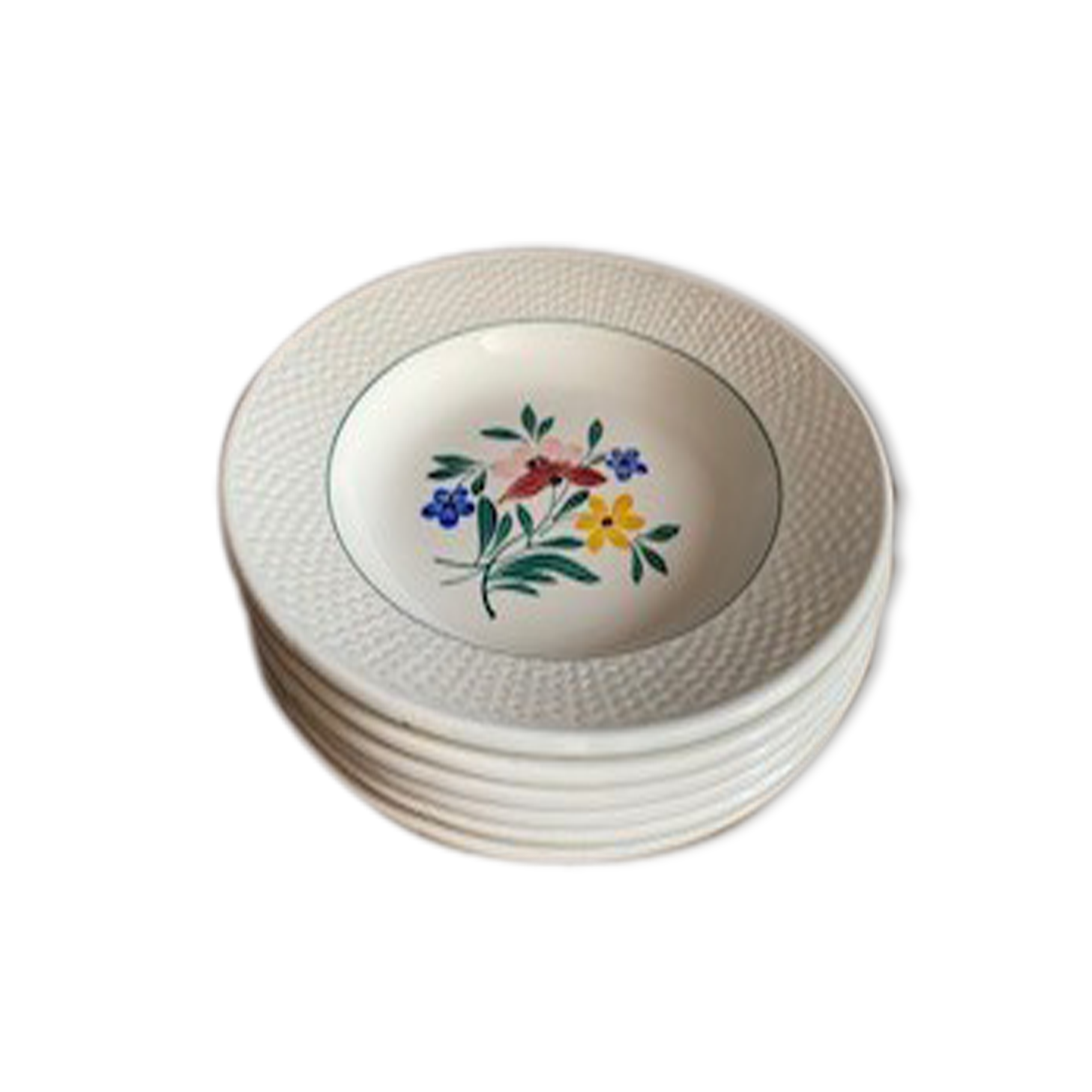 Lot of 6 hollow plates Sarreguemines