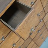 Armoire d'apothicaire vintage allemande en pin et chêne, années 1950