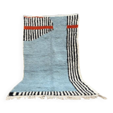 Tapis bleu zebra marocain en laine 150cmx250cm