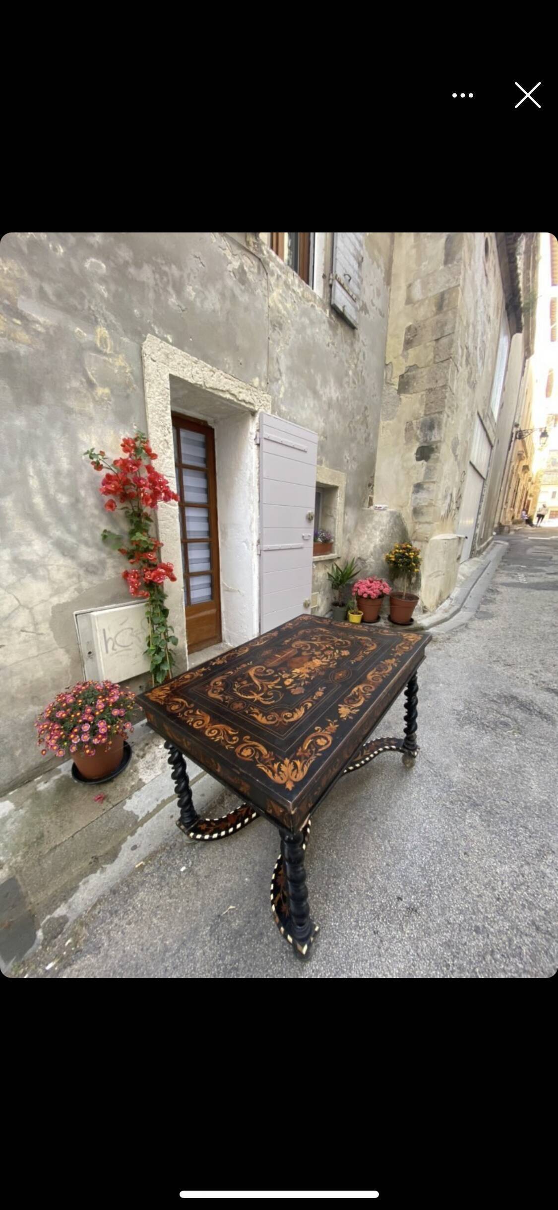 Marquetry table Louis XIII
