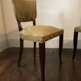 Pair of 60s bridge style velvet chairs