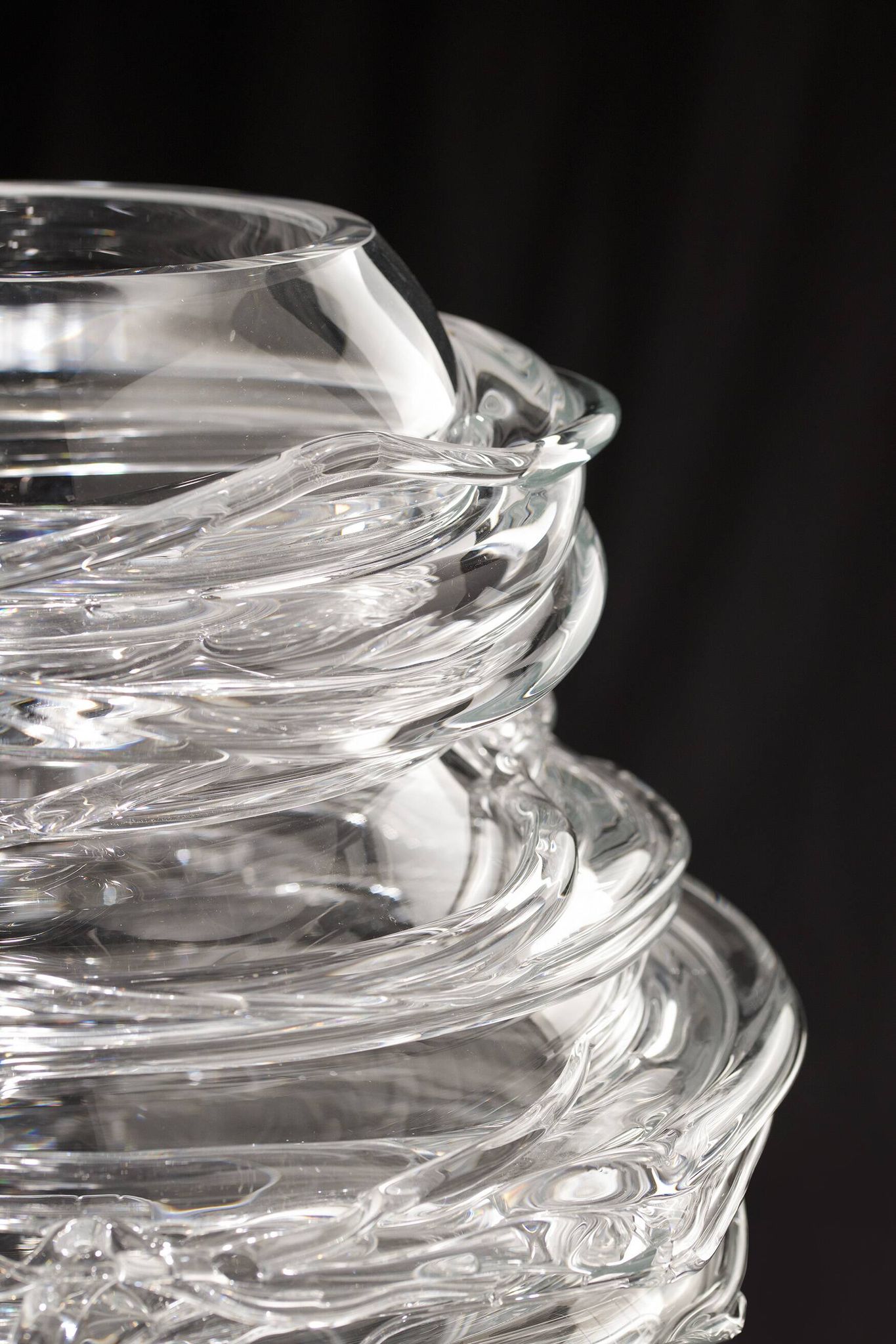 Vase 'Drop Honey' en verre cristal - Sem Schanzer (comme l'Anverre)