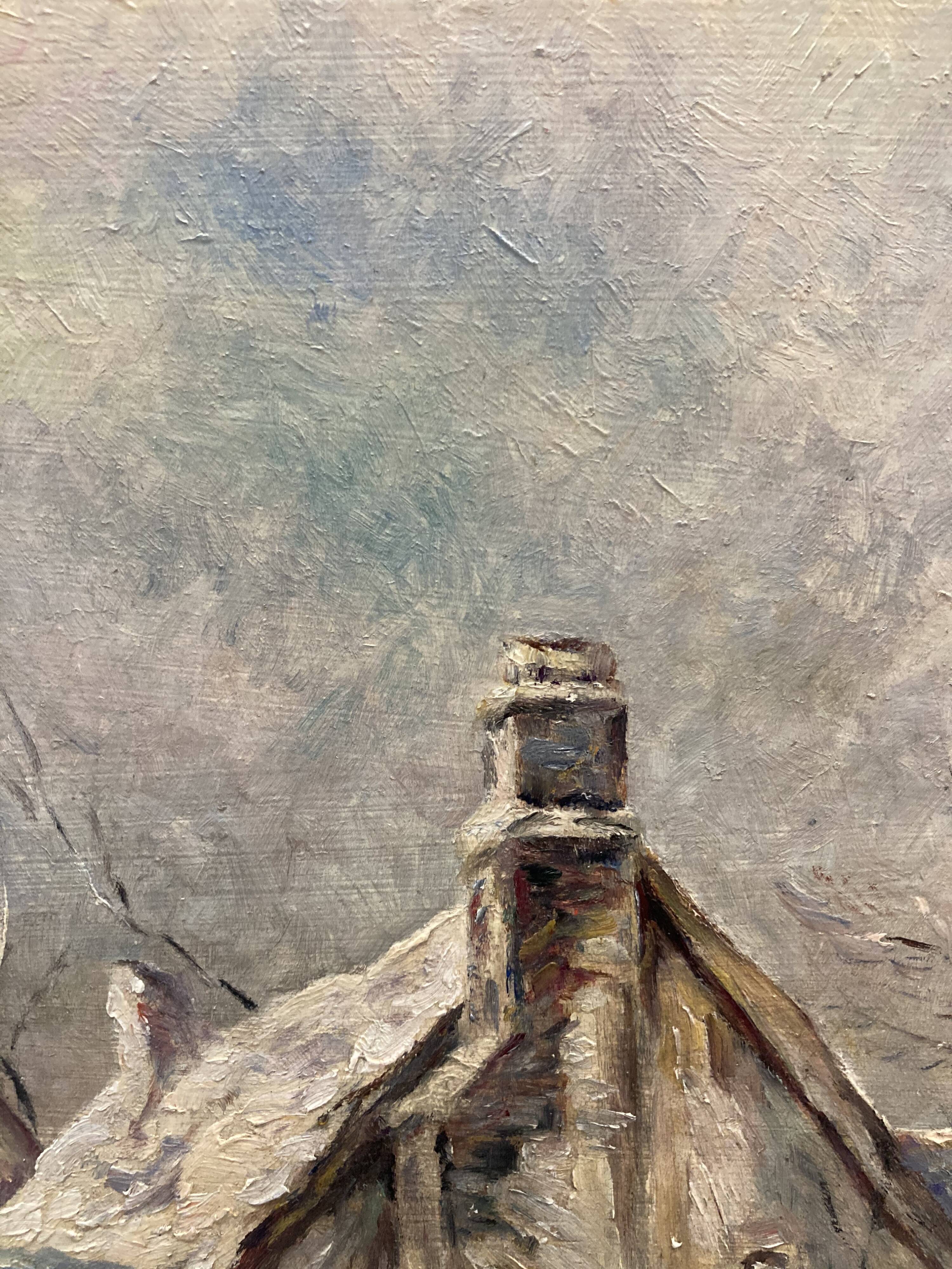 Peinture de paysage sous la neige