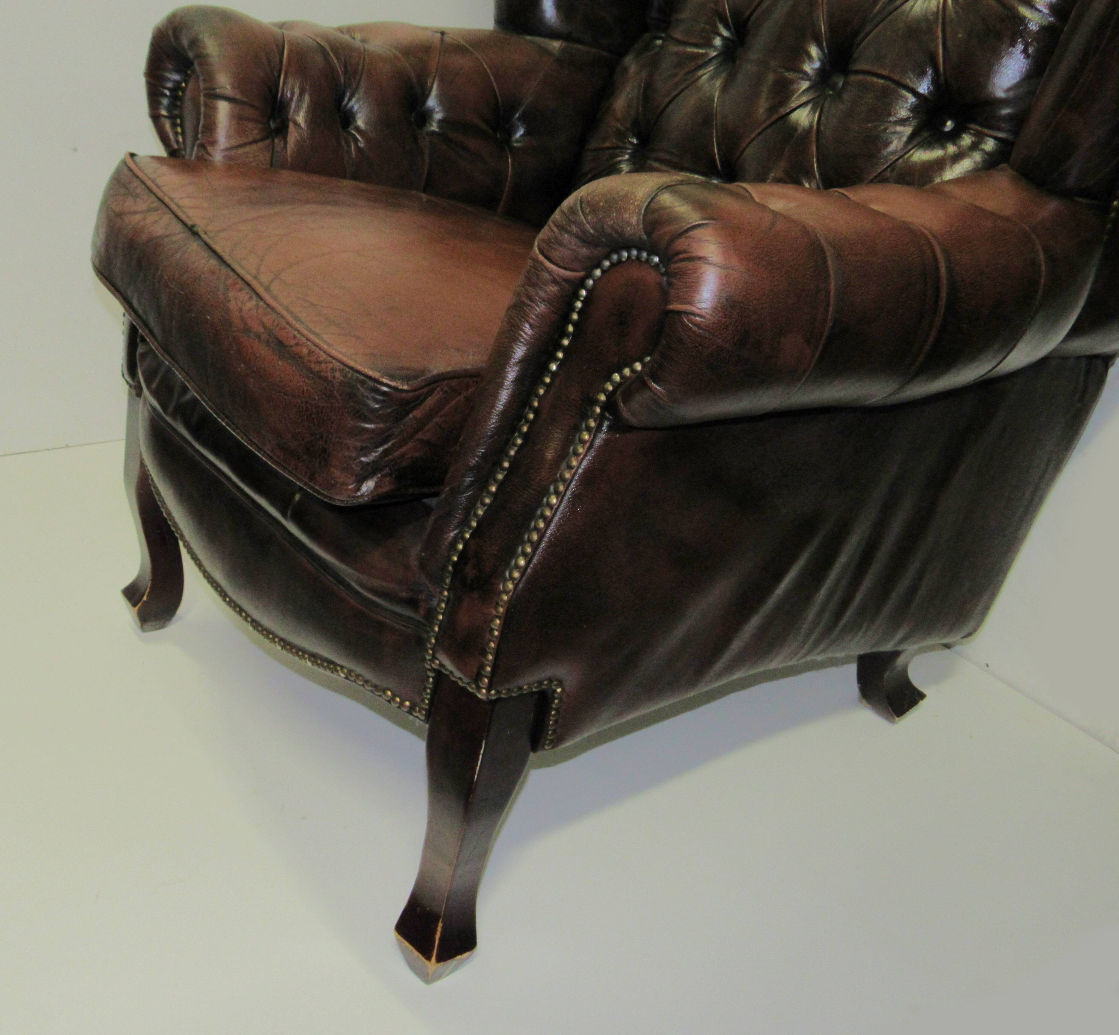 Leather faux chocolate armchair