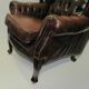 Leather faux chocolate armchair