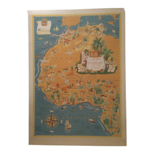 Poster carte d'Afrique de l'Ouest