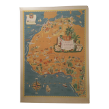 Poster map of West Africa by Lucien Boucher 1950