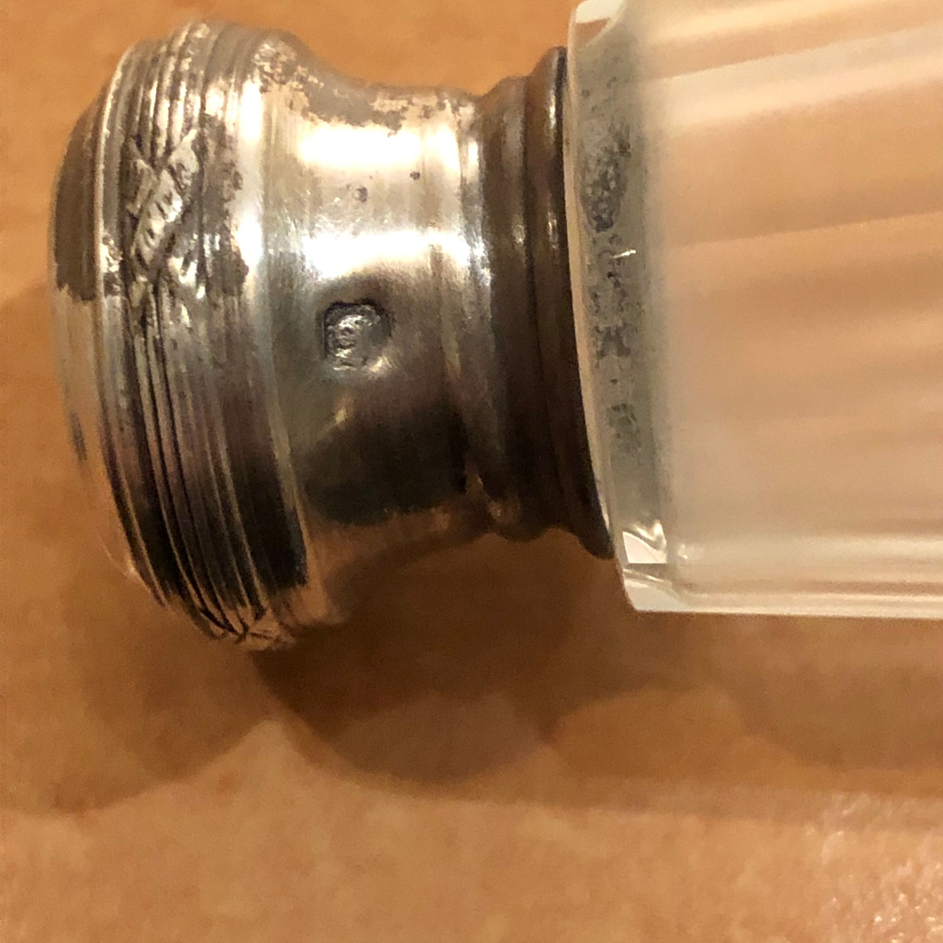 Saliere and pepper in solid silver cap