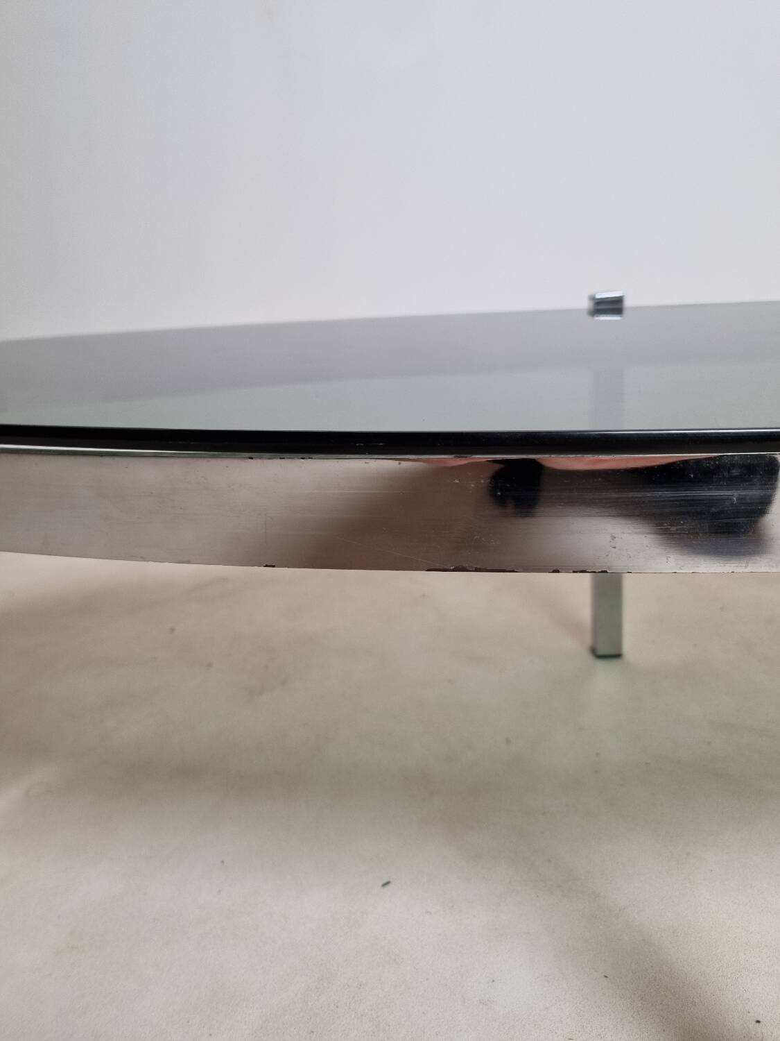 Vintage chrome and smoked glass coffee table