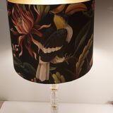 Table lamp with a crystal base