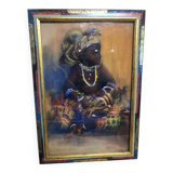 Tableau peinture pastel original d’un enfant