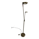 Golden metal floor lamp with reading light