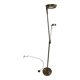 Golden metal floor lamp with reading light