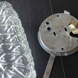 Vintage 60-70s structured glass square ceiling light