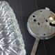 Vintage 60-70s structured glass square ceiling light