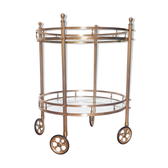 Vintage round brass serving table 50/60