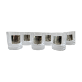 6 crystal whiskey glasses from Sèvres Prévost, Captain, Marshal, Boutelier, Fauconnier and Veneur