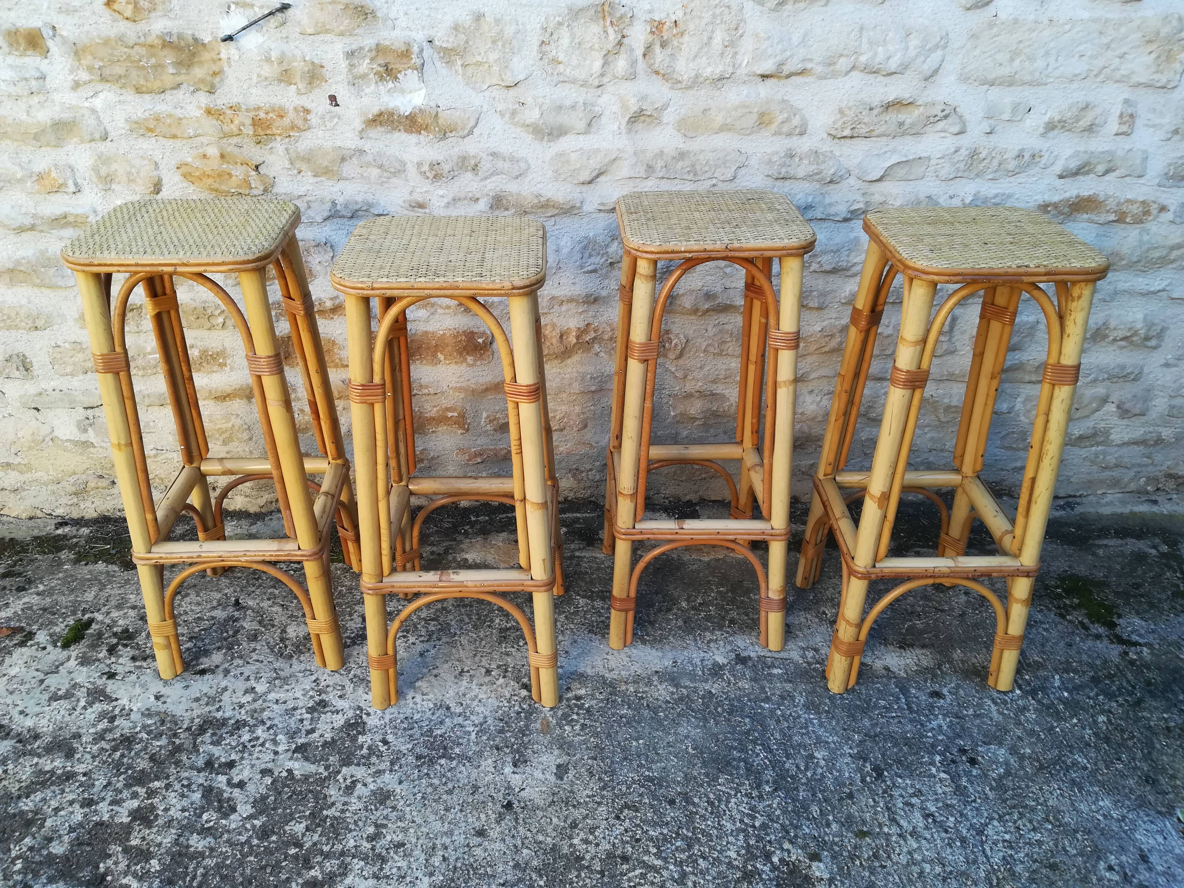 Rattan bar stools