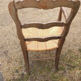 Rustic straw armchair