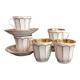 Set of 5 cups and saucers Paris Porcelain - Louis Philippe
