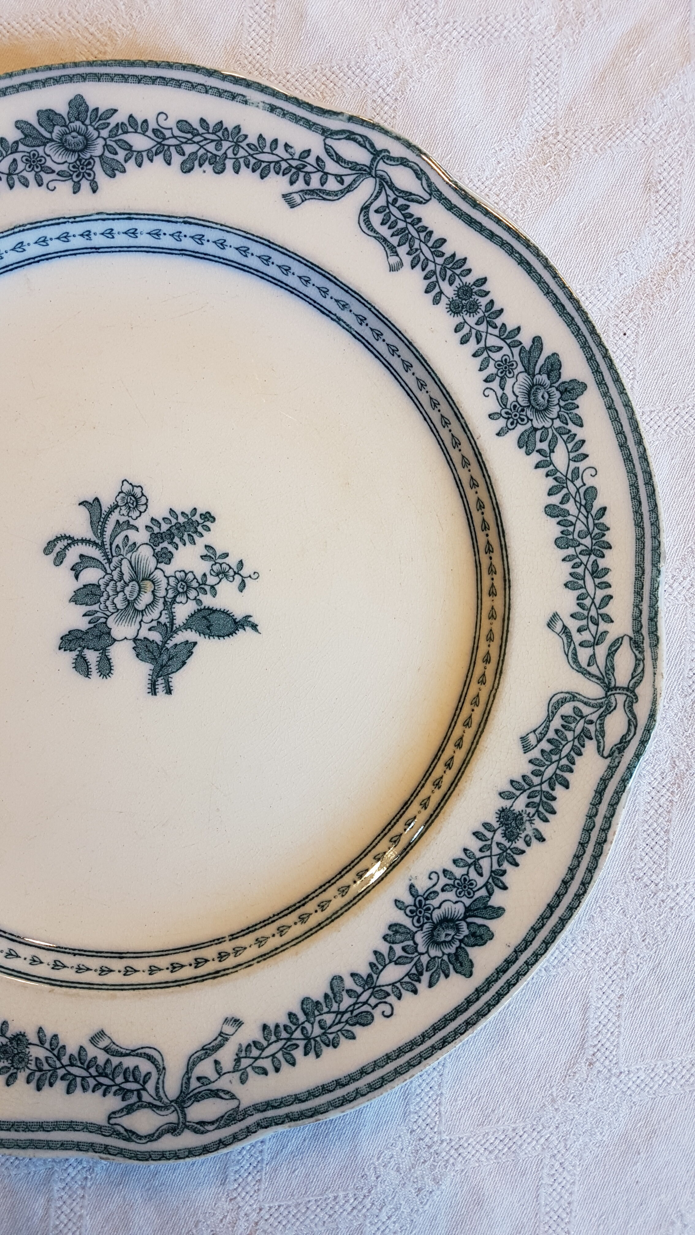 English earthenware plate decorated with flowers
