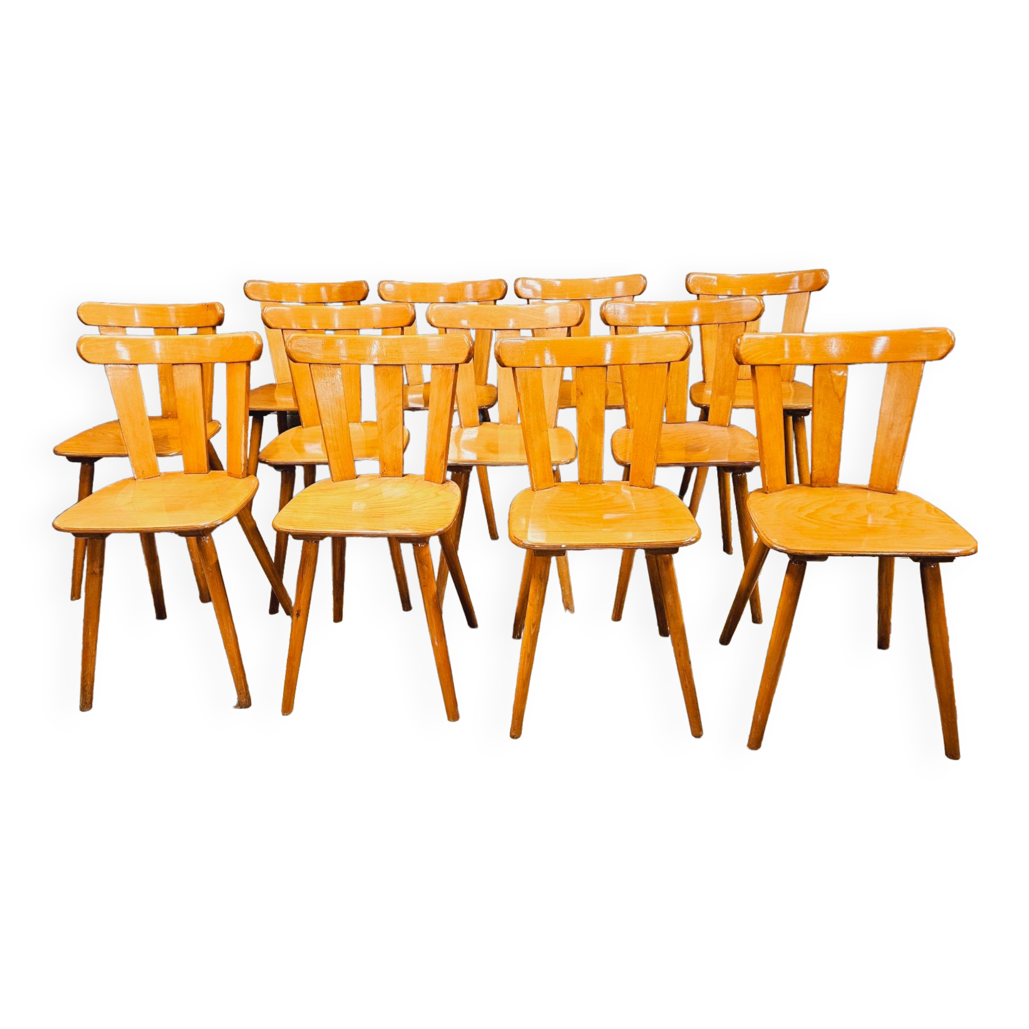 Set of 12 vintage bistro chairs