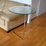Side table or end table vintage metal and glass