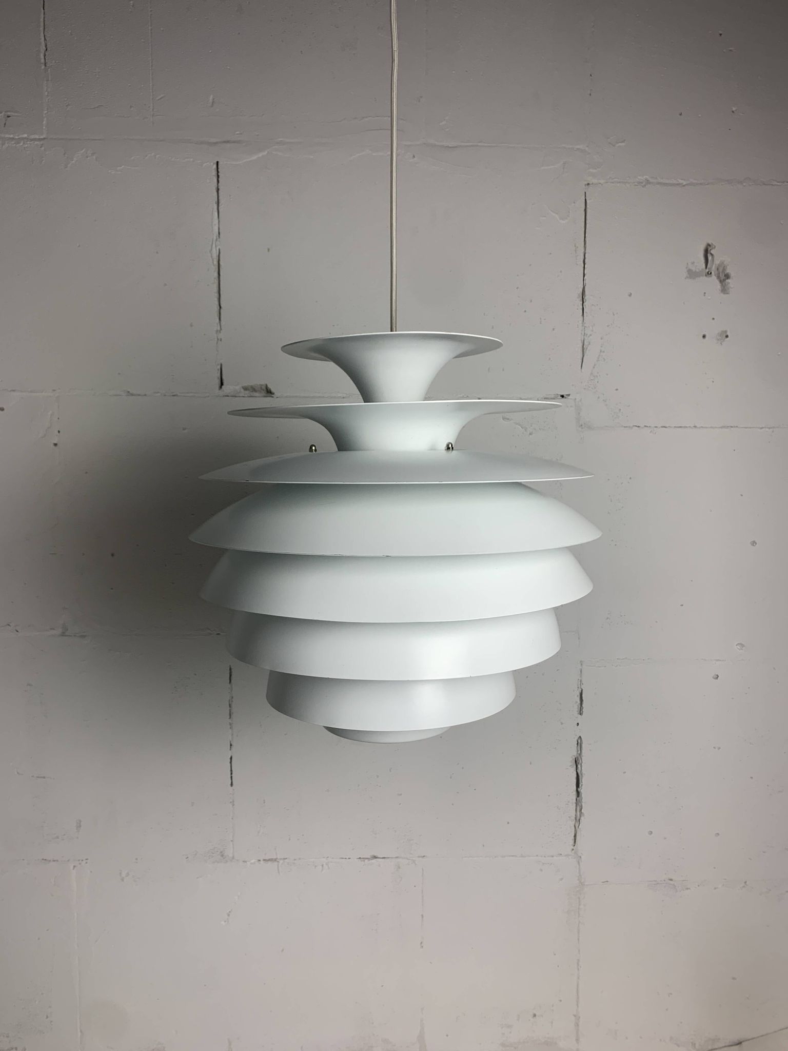 Danish Scandinavian artichoke "Barcelona" hanging pendant lamp by Bent Karlby, 1960s