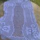 Handmade, blue-purple crocheted, vintage table runner or plaid