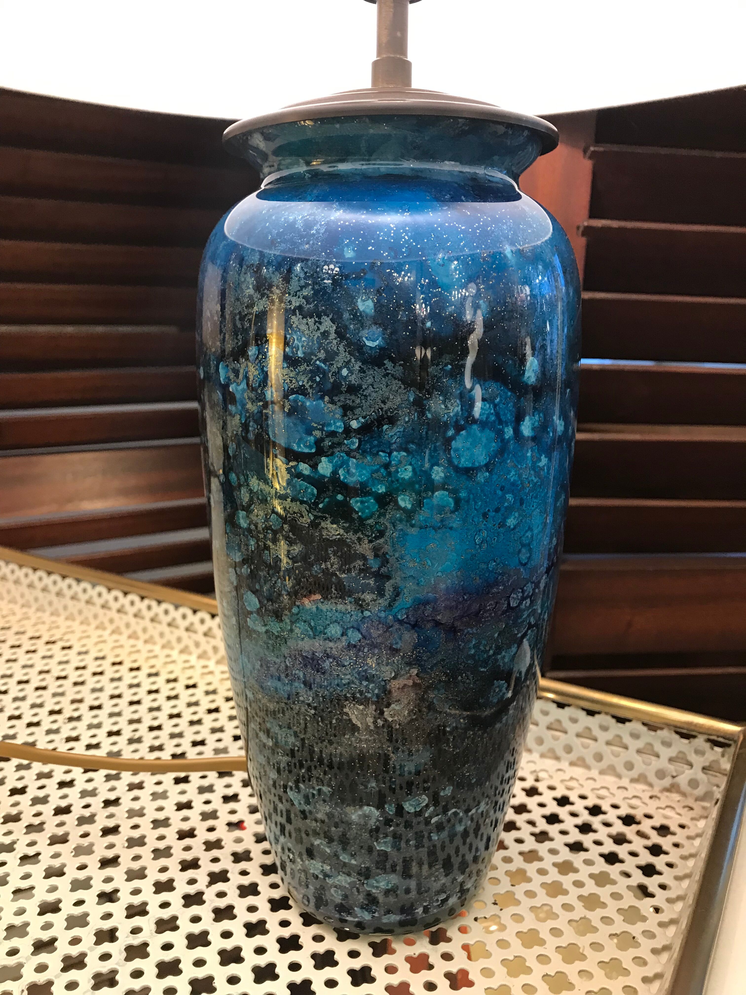 Jean-Noël Bouillet painted table lamp