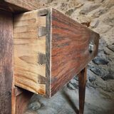 Old French farmhouse table – Rustic workshop table with 3 drawers