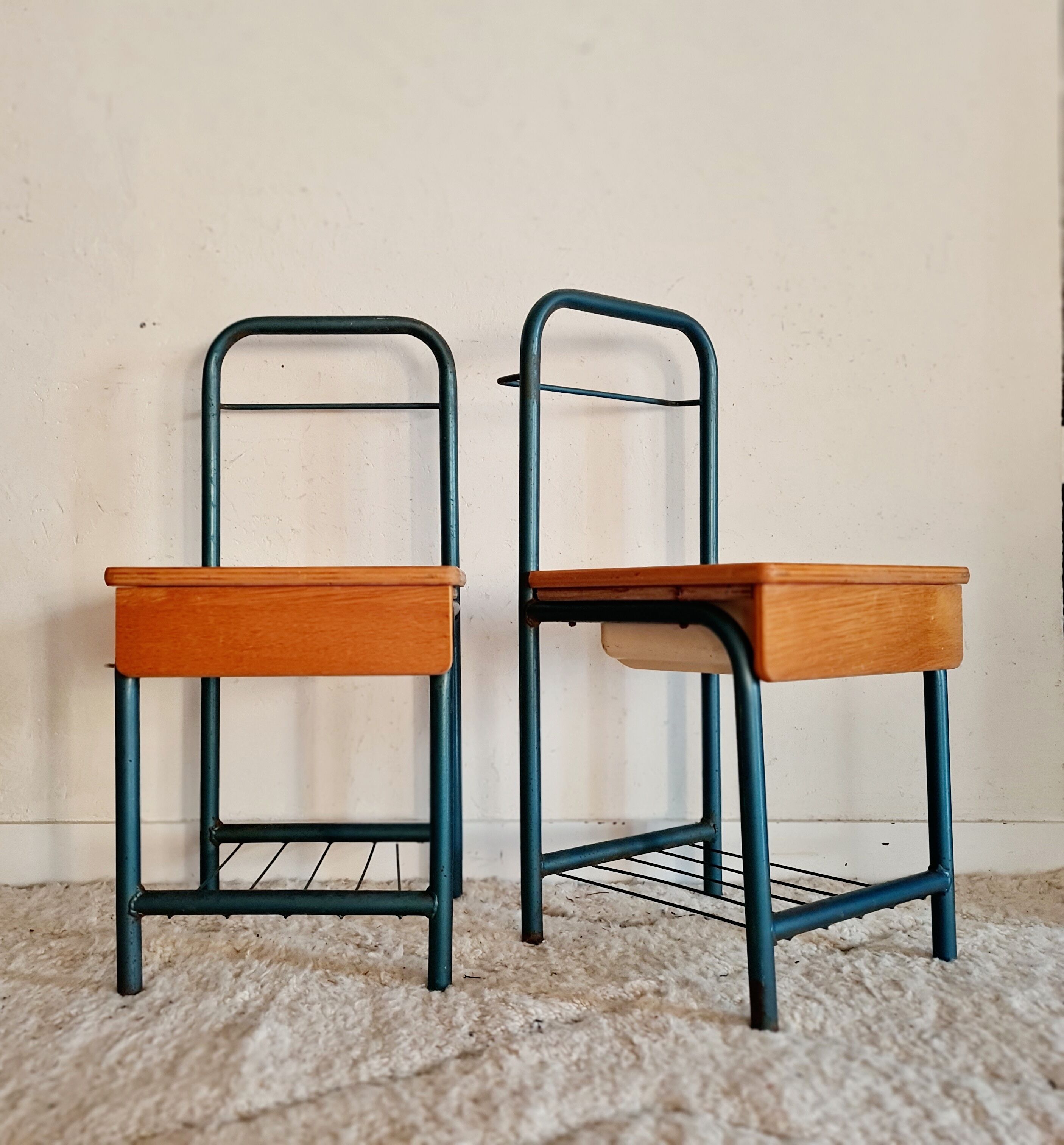 Pair of bedside boarding schools old 50s