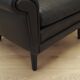 Fauteuil en cuir marron, design danois, années 1960, designer : Aage Christiansen.