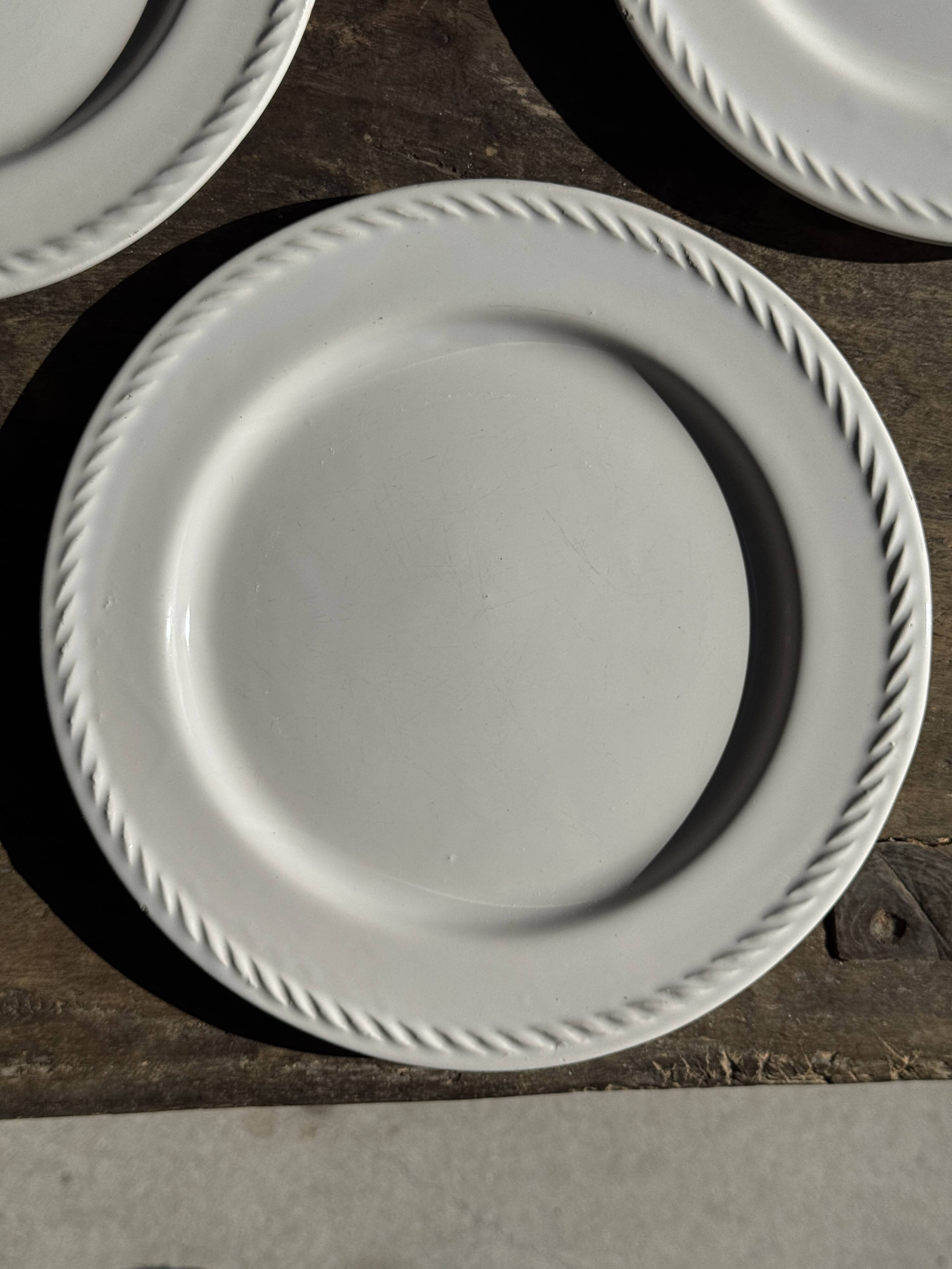 Set of 3 large classic white plates D24.5