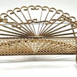 Vintage Magazine Rack in Gold Metal