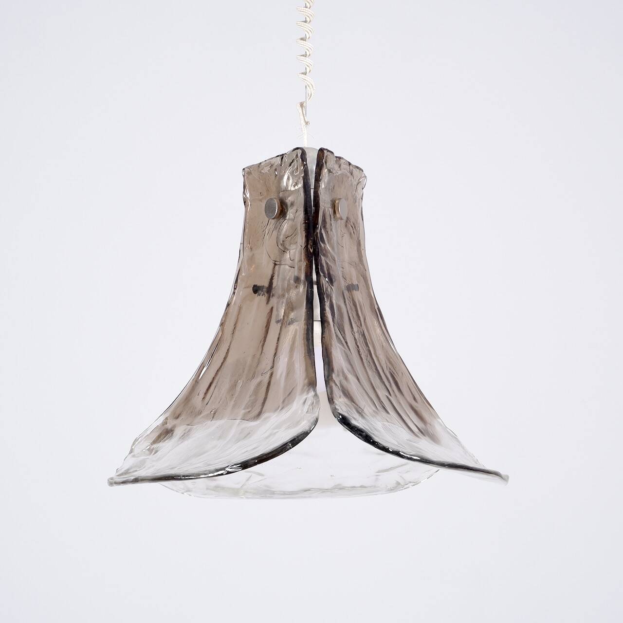 3 leafed murano glass pendant lamp by Carlo Nason for Mazzega