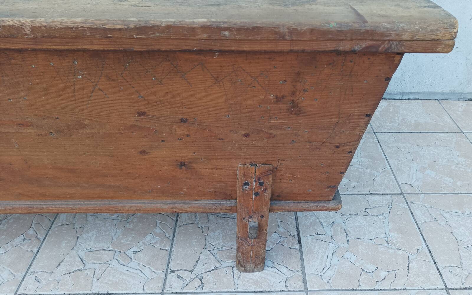 19th-century pine dough mixer